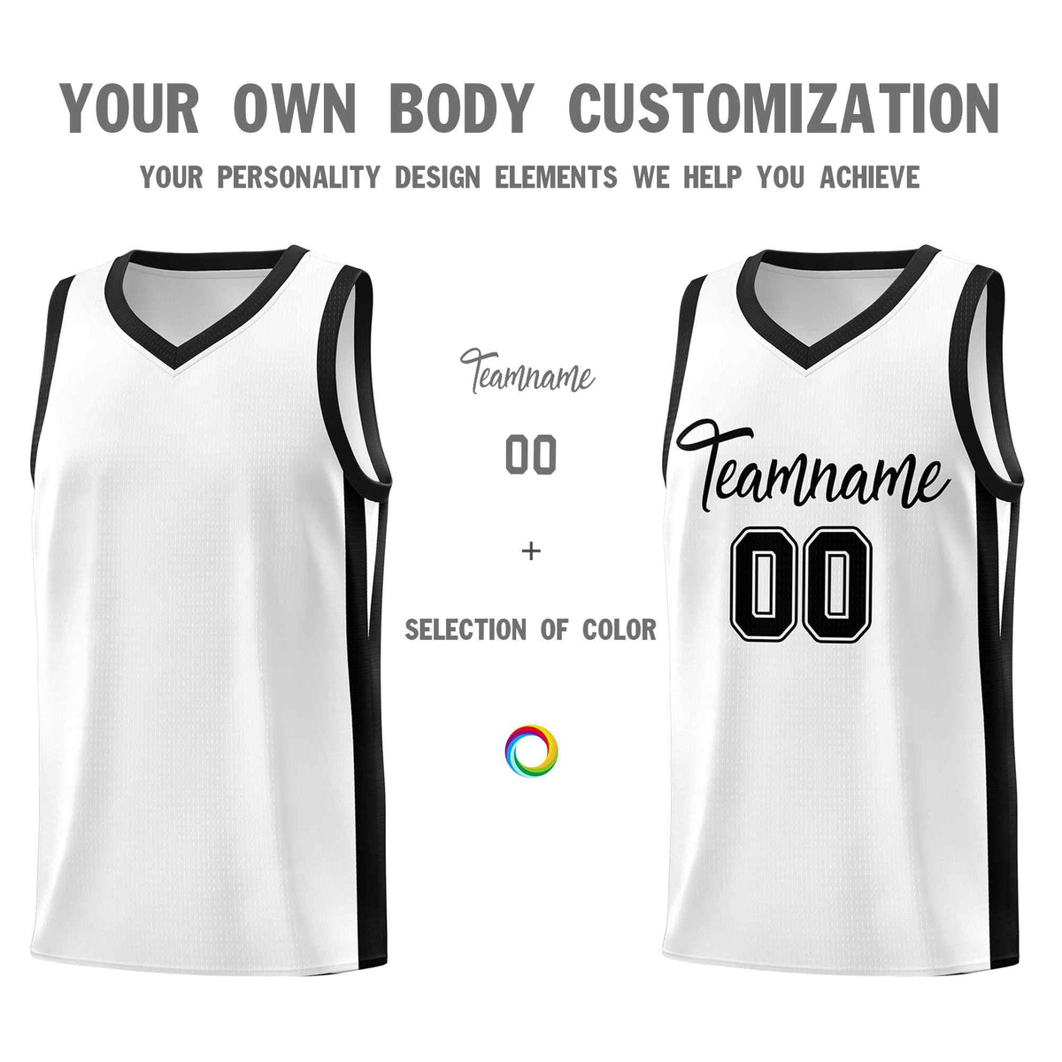 Custom Black White Classic Kits Sports Uniform Basketball Jersey | KXKSHOP