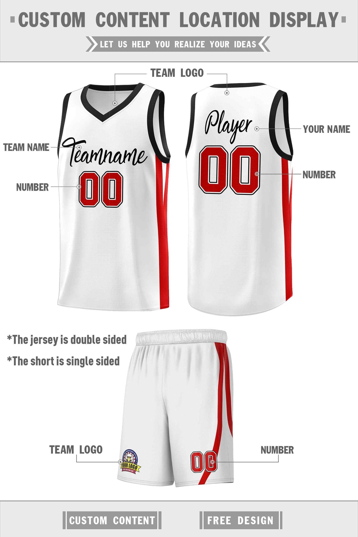 Custom Black White Classic Kits Sports Uniform Basketball Jersey | KXKSHOP