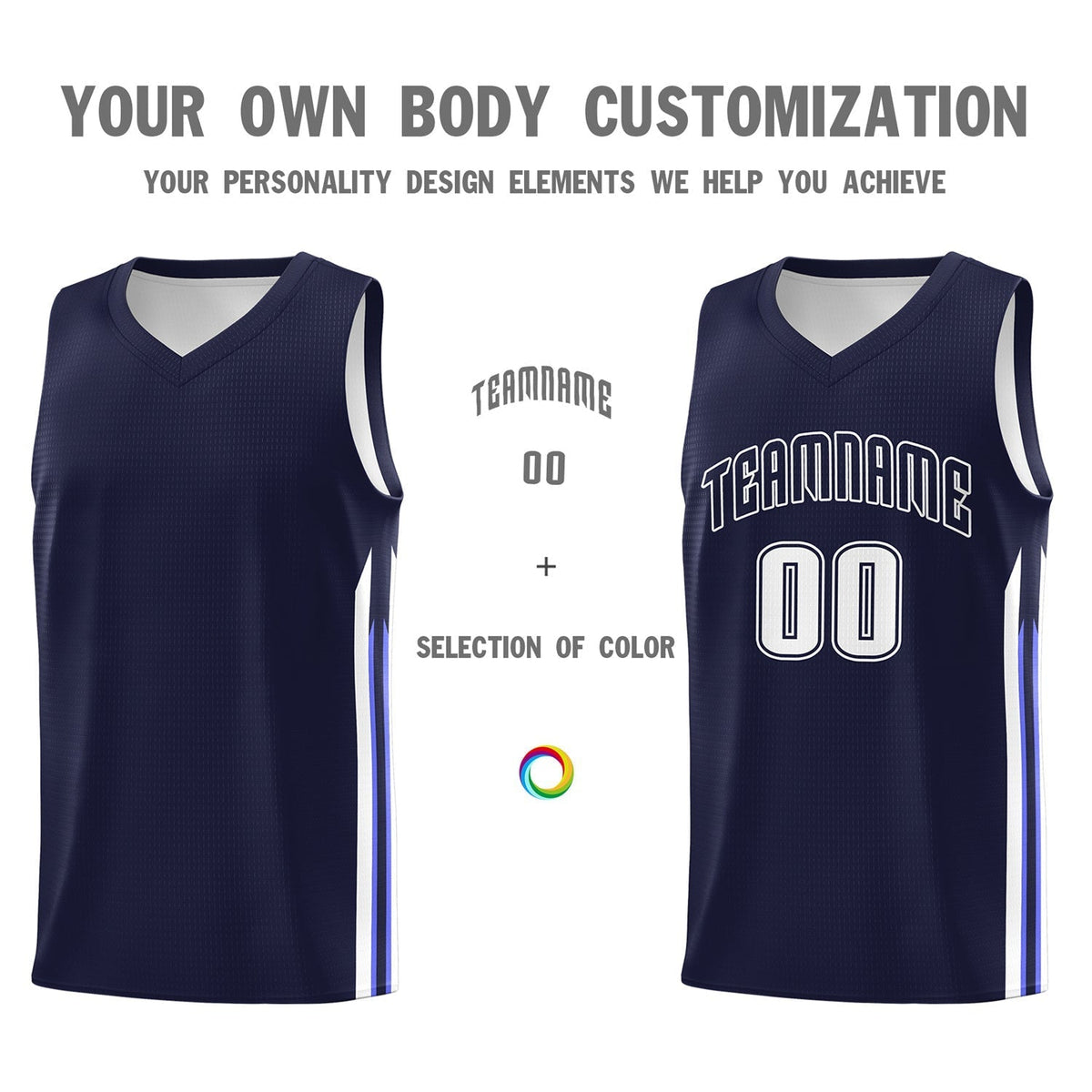 Custom Navy White Classic Tops Fashion Sportwear Basketball Jersey | KXKSHOP