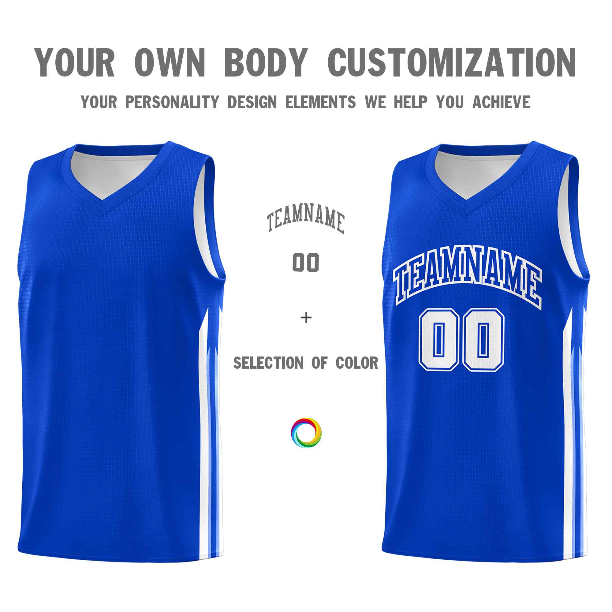 Custom Royal White Classic Sets Sports Uniform Basketball Jersey