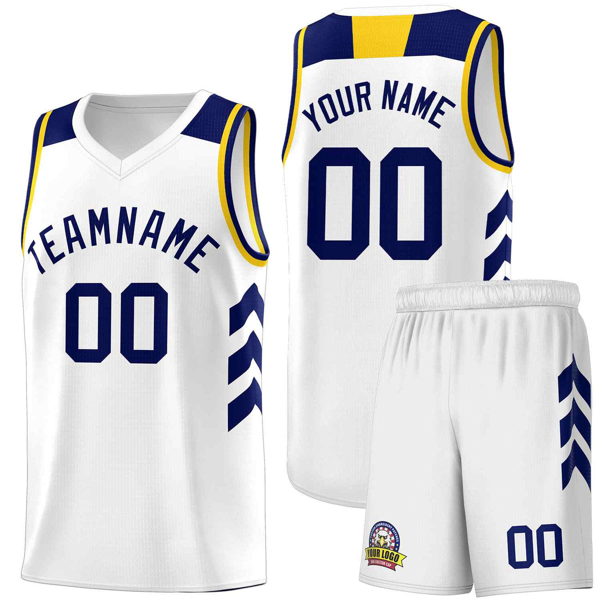 Custom White Navy Classic Kits Sports Uniform Basketball Jersey