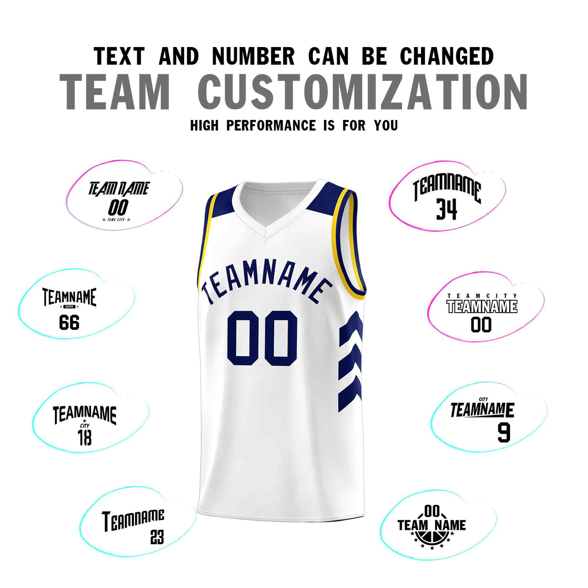 Custom White Navy Classic Sets Sports Uniform Basketball Jersey