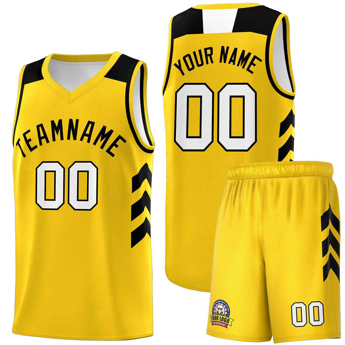 Custom Yellow Black Classic Kits Sports Uniform Basketball Jersey