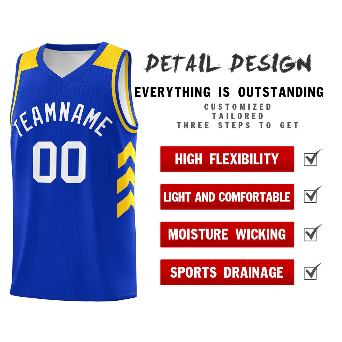 Custom Royal White Classic Kits Sports Uniform Basketball Jersey