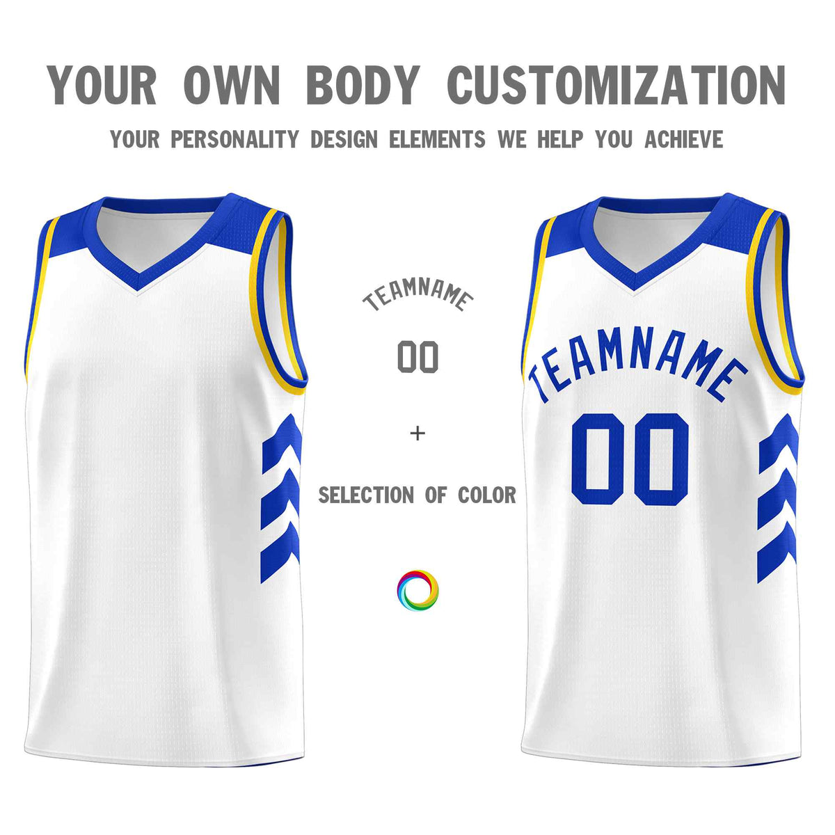 Custom White Royal Classic Kits Sports Uniform Basketball Jersey