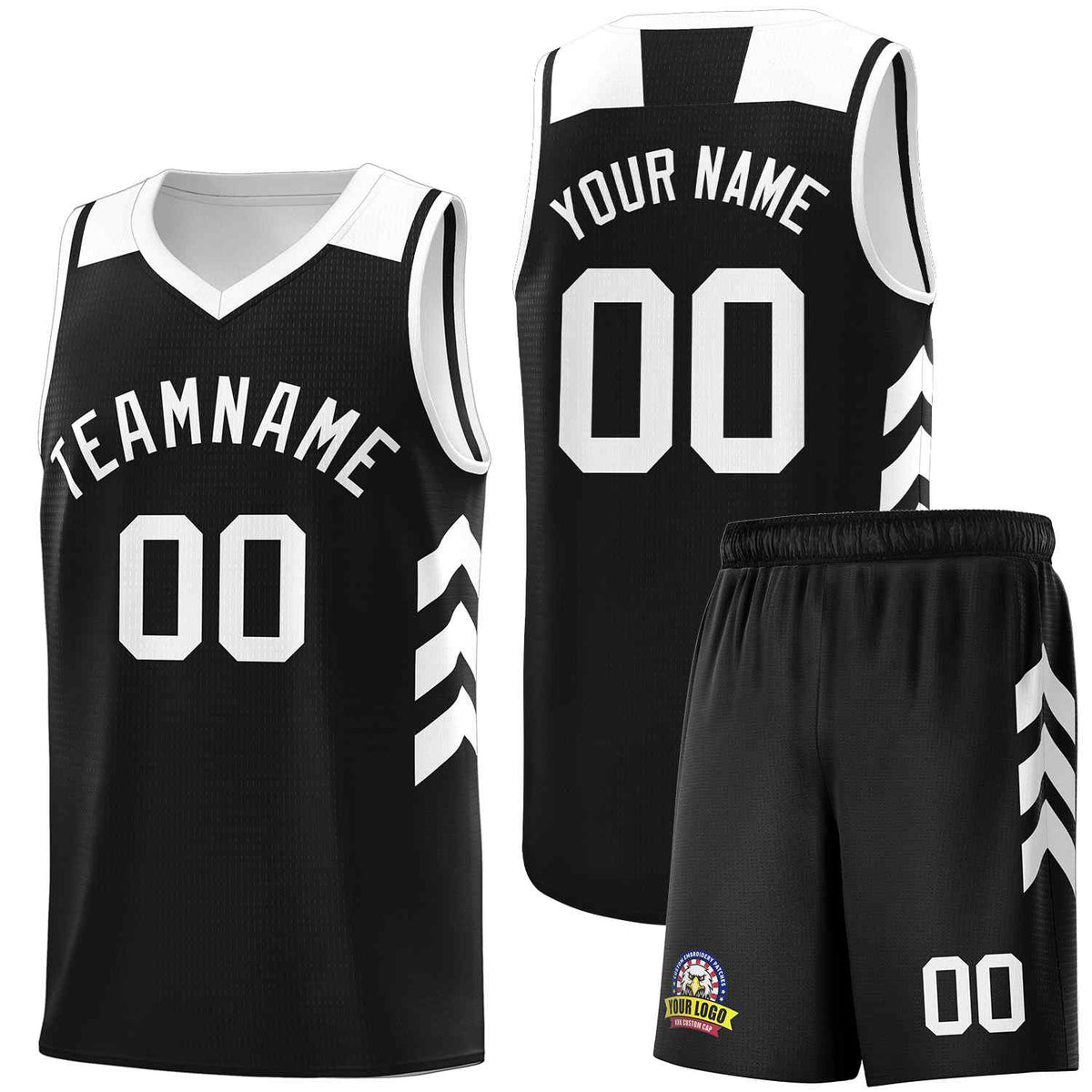 Custom Black White Classic Kits Sports Uniform Basketball Jersey