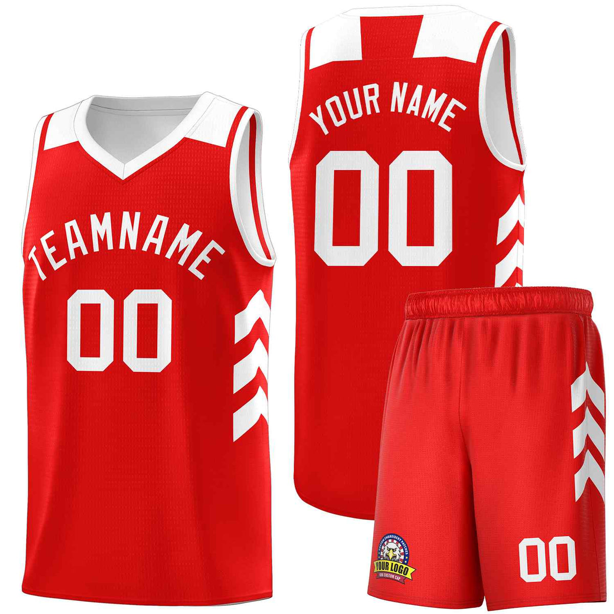 Custom Red White Classic Kits Sports Uniform Basketball Jersey