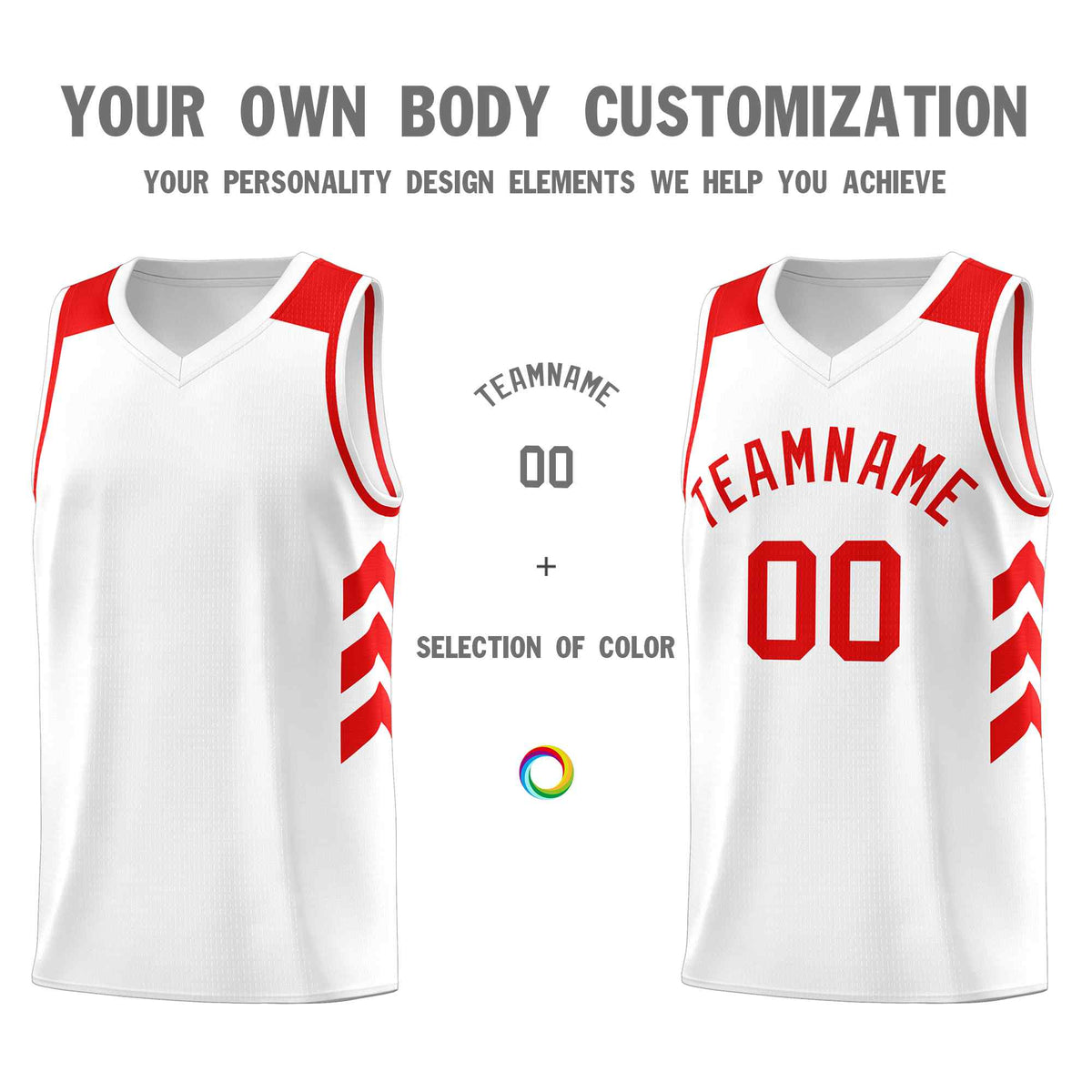 Custom White Red Classic Kits Sports Uniform Basketball Jersey