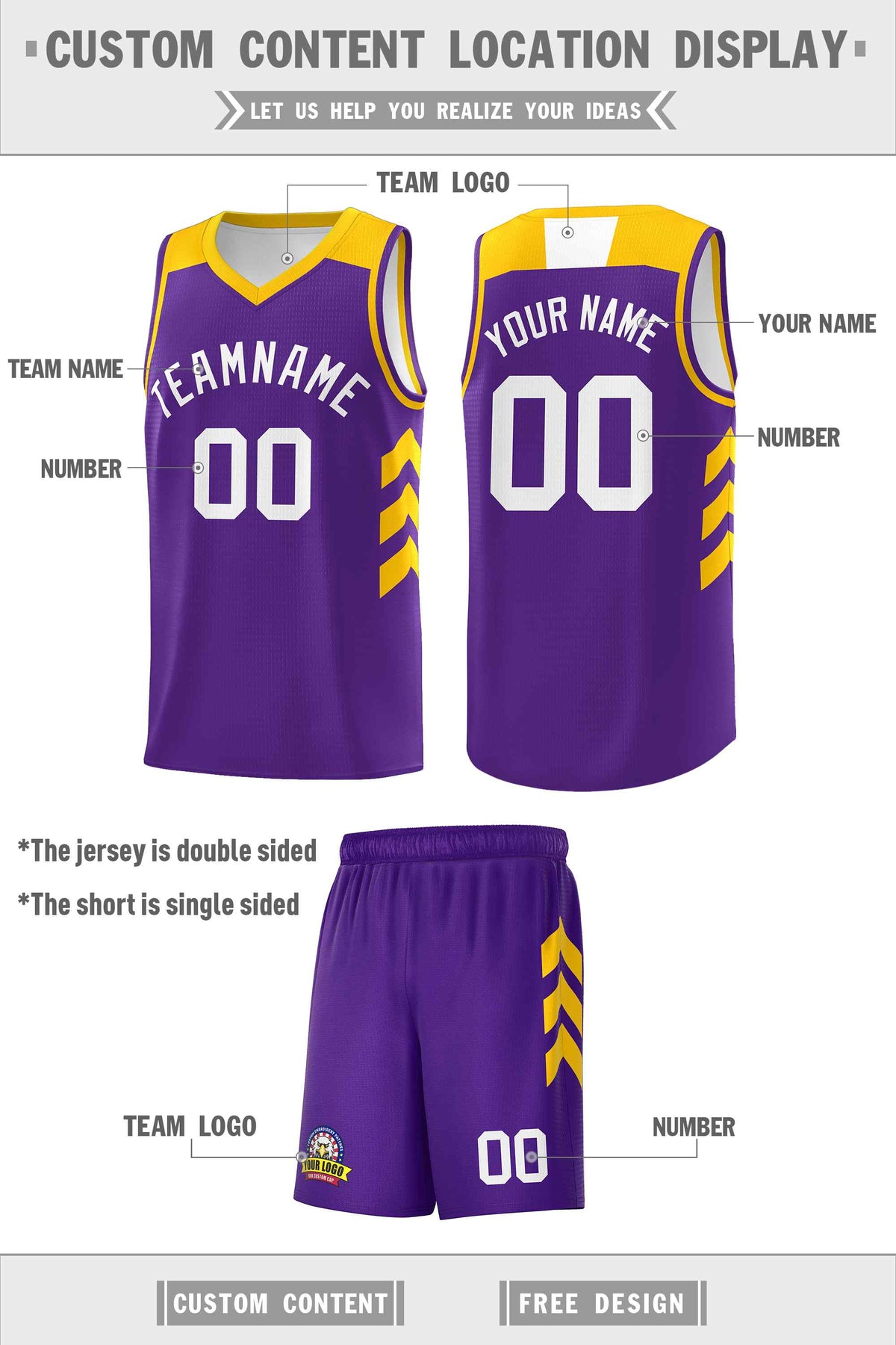 Custom Purple White Classic Kits Sports Uniform Basketball Jersey