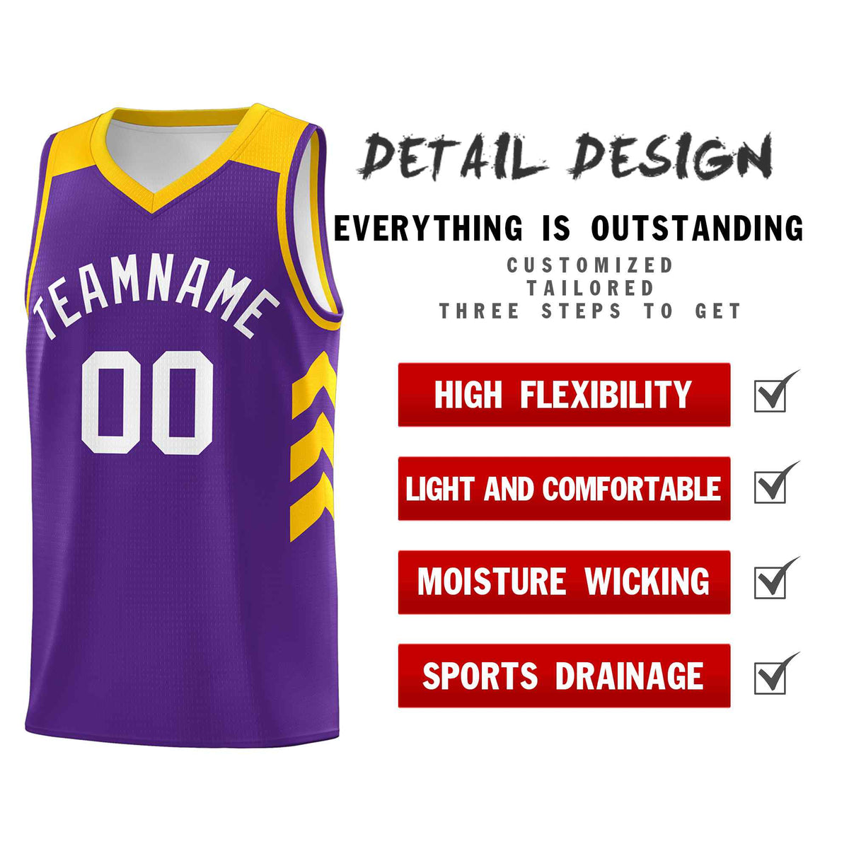 Custom Purple White Classic Kits Sports Uniform Basketball Jersey