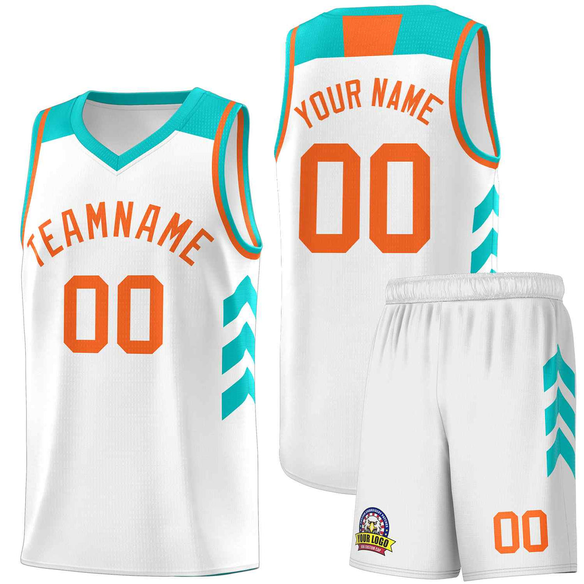 Custom White Orange Classic Kits Sports Uniform Basketball Jersey
