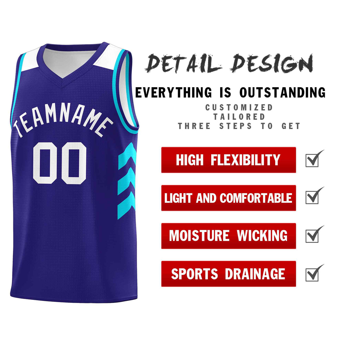 Custom Royal White Classic Kits Sports Uniform Basketball Jersey