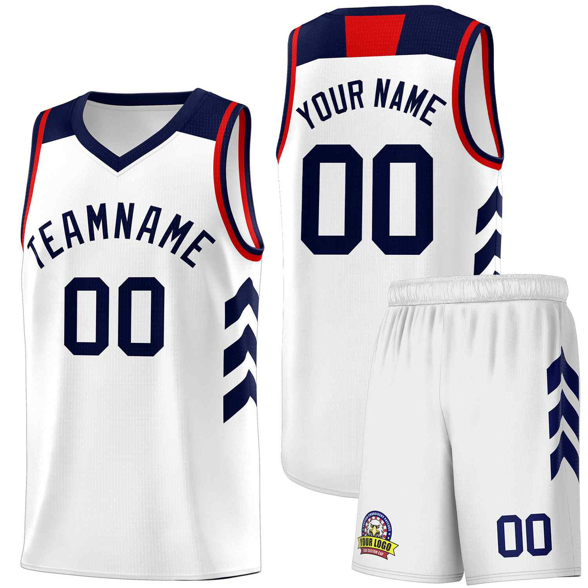 Custom White Navy Classic Kits Sports Uniform Basketball Jersey