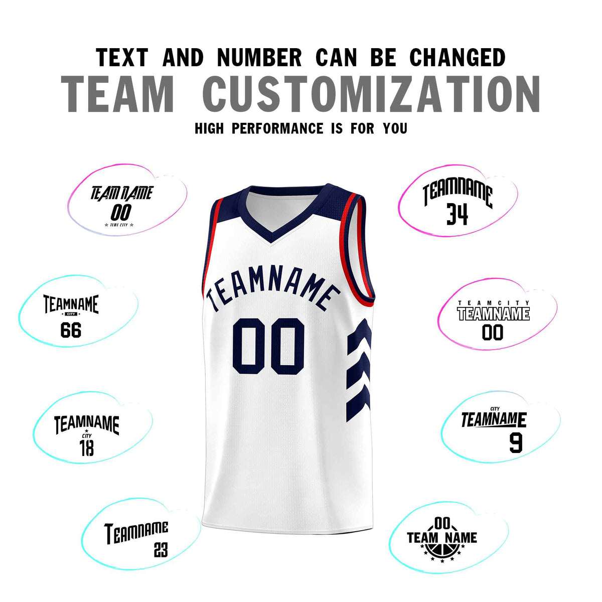 Custom White Navy Classic Kits Sports Uniform Basketball Jersey