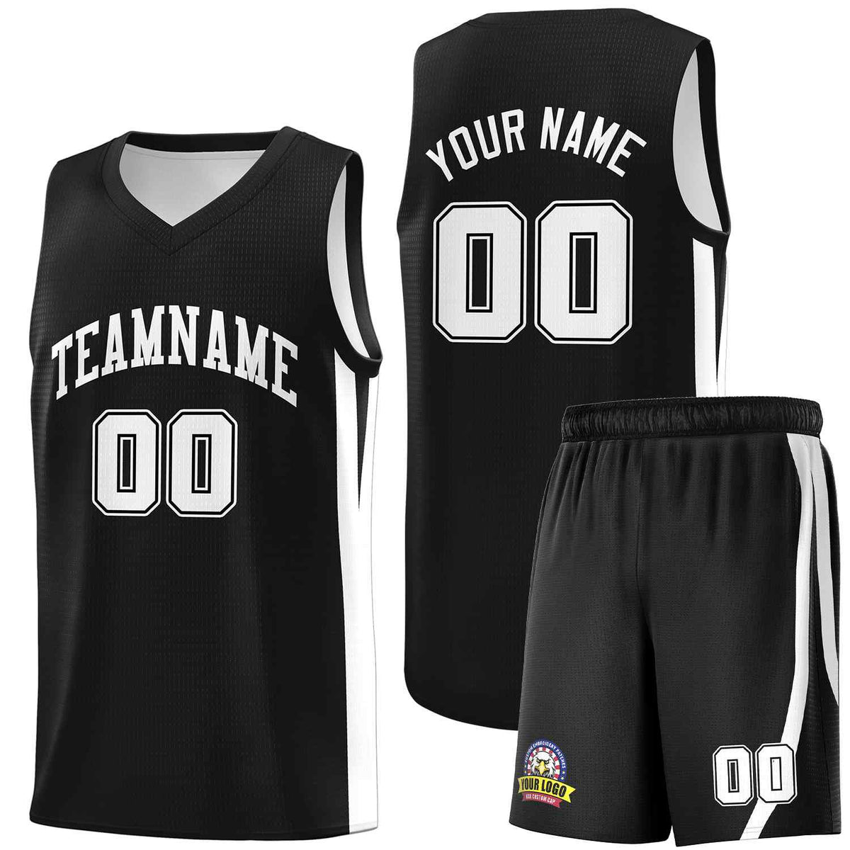Custom Black White Classic Kits Sports Uniform Basketball Jersey | KXKSHOP