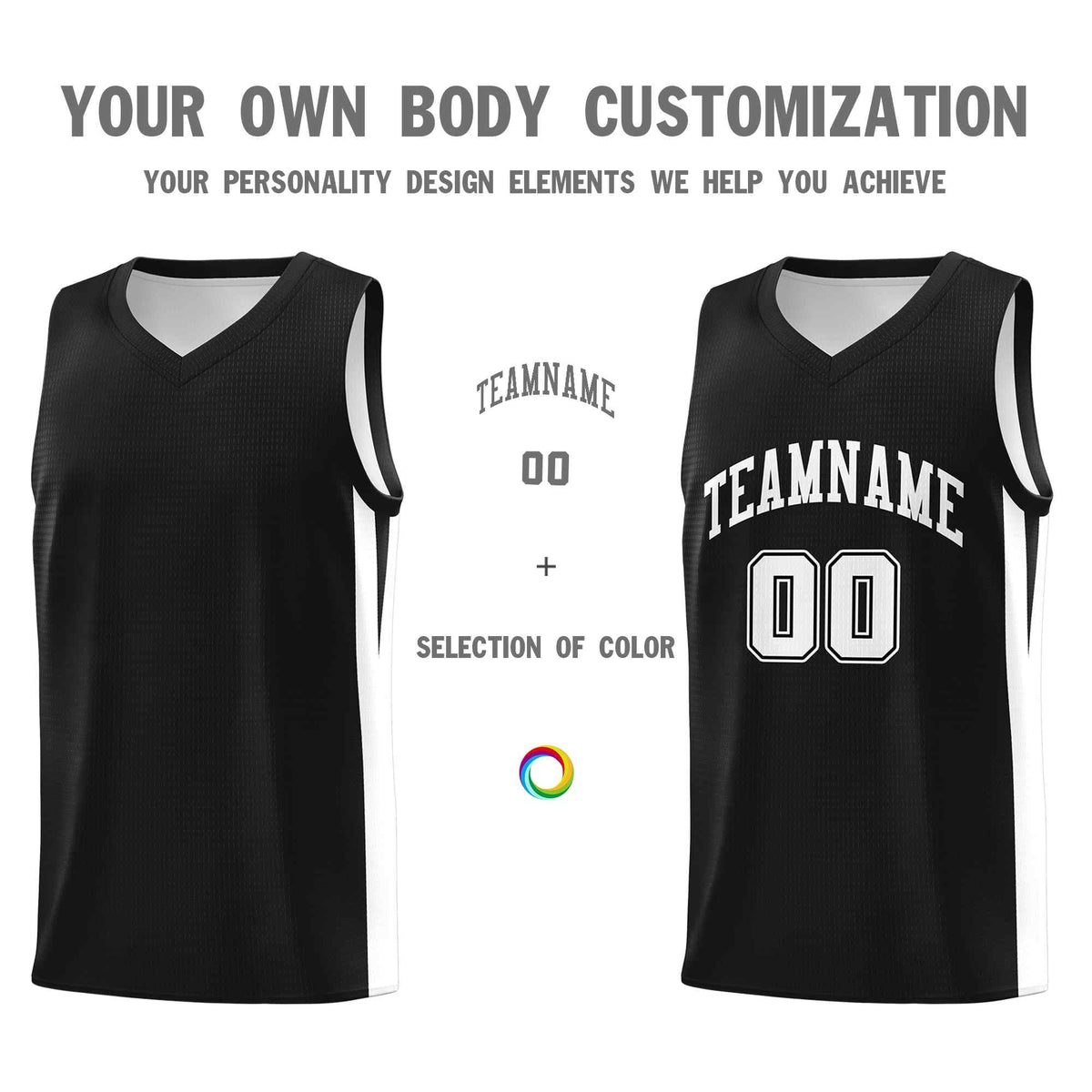 Custom Black White Classic Kits Sports Uniform Basketball Jersey | KXKSHOP