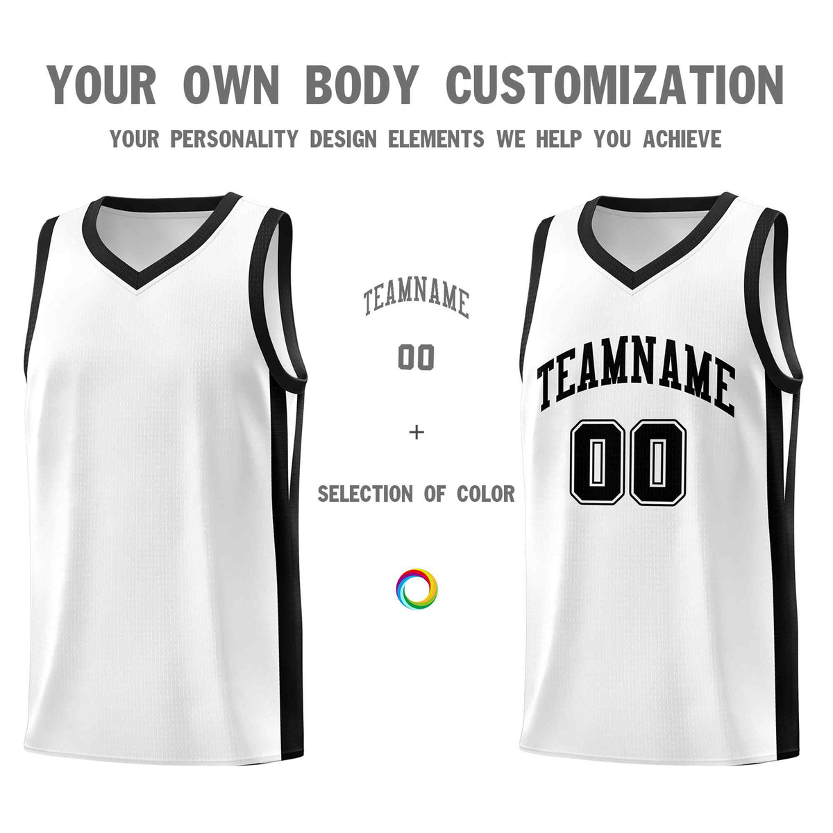 Custom Black White Classic Kits Sports Uniform Basketball Jersey | KXKSHOP
