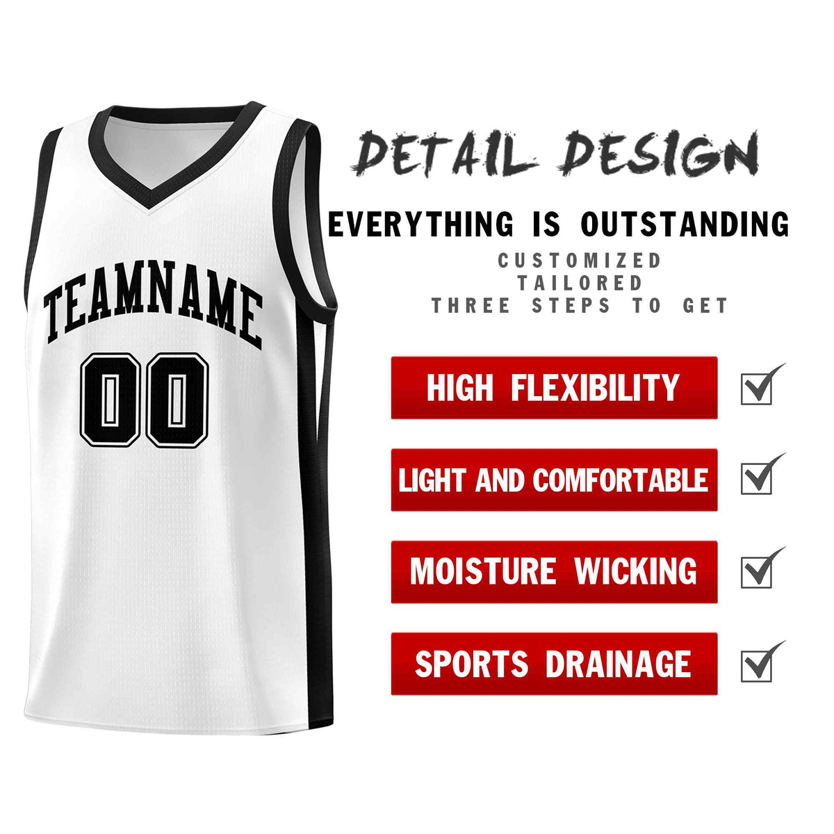 Custom Black White Classic Kits Sports Uniform Basketball Jersey | KXKSHOP