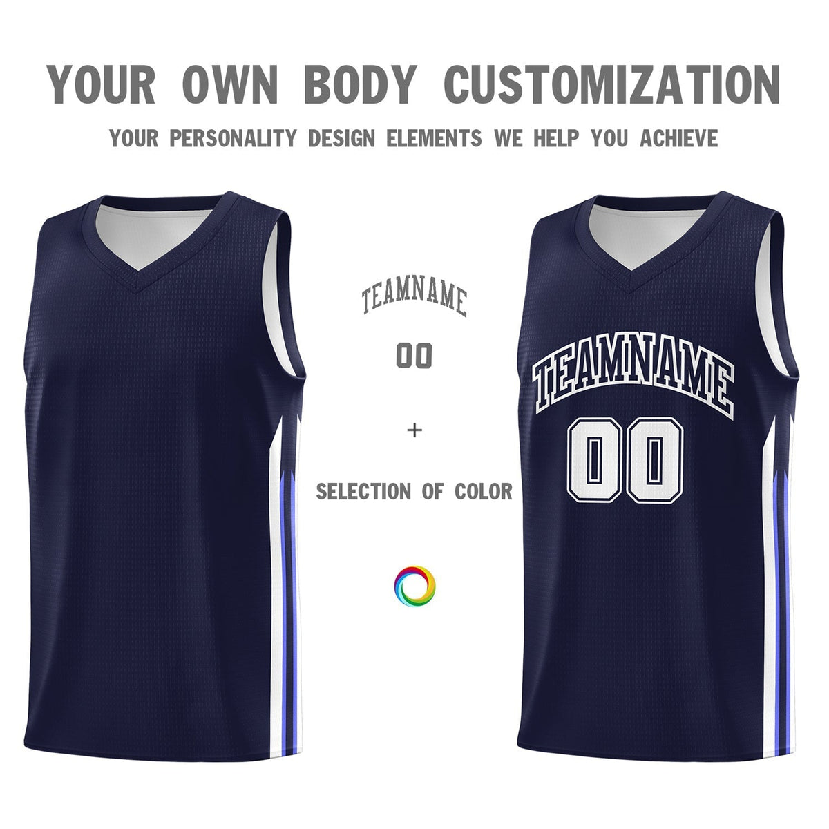 Custom Navy White Classic Tops Fashion Sportwear Basketball Jersey | KXKSHOP