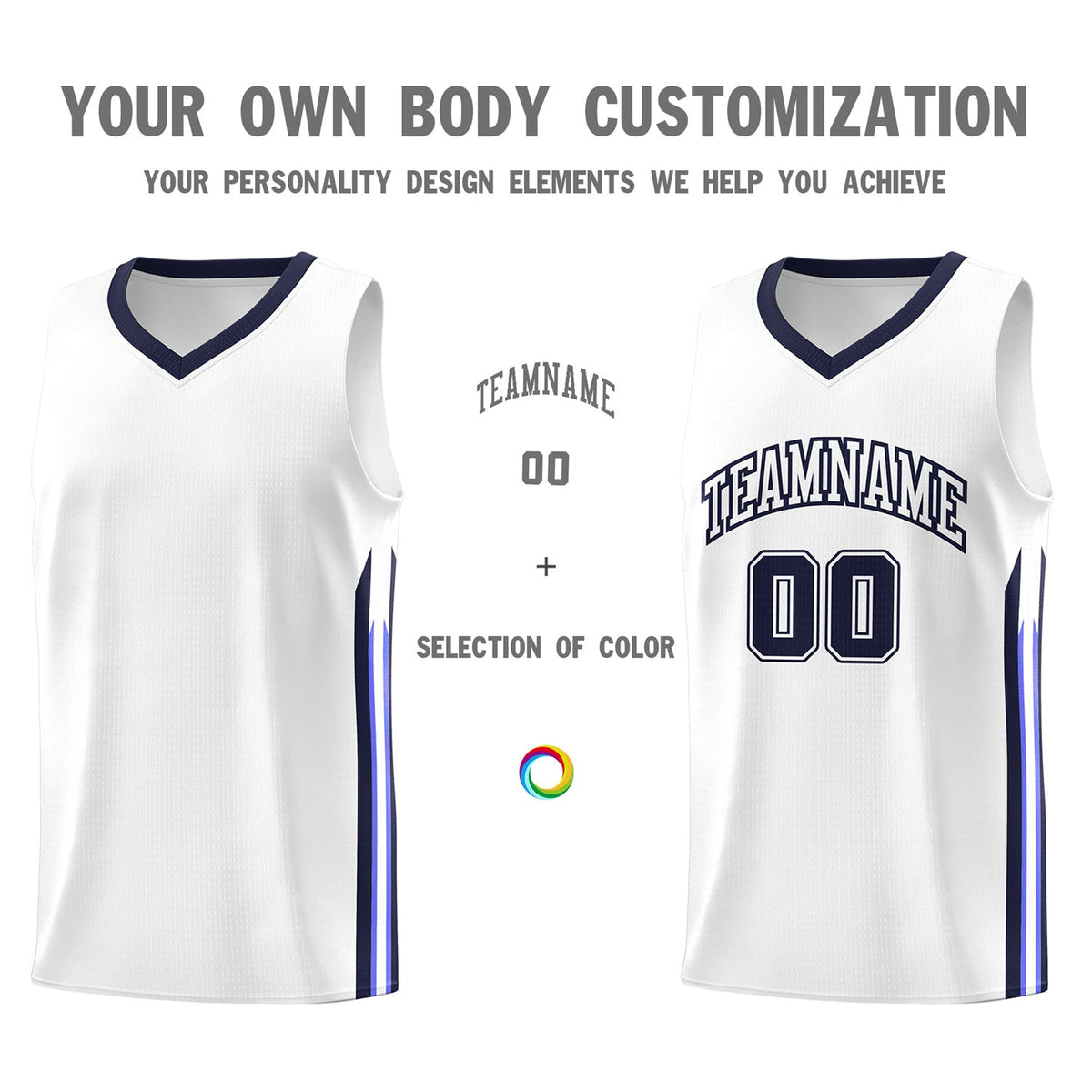 Custom Navy White Classic Tops Fashion Sportwear Basketball Jersey | KXKSHOP