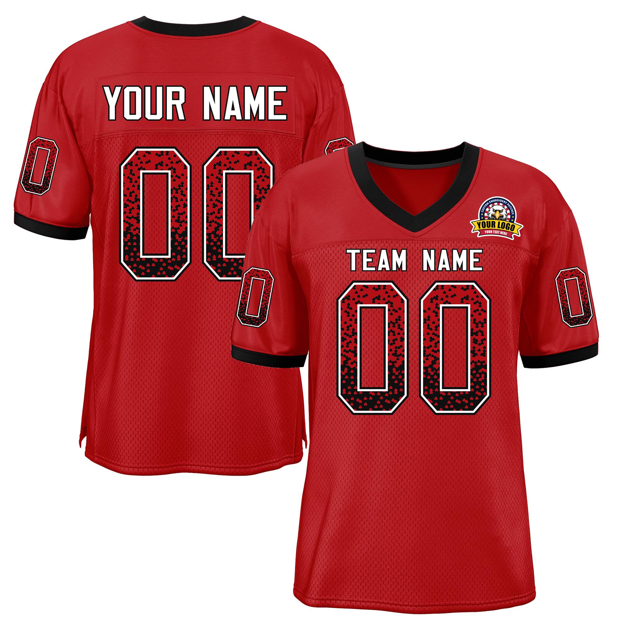 Custom Red White-Black Drift Fashion Mesh Authentic American Football Jersey| KXKSHOP