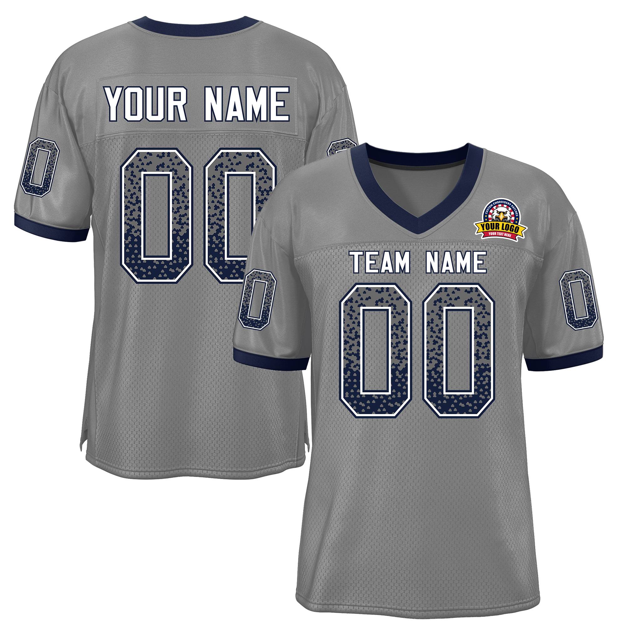 Custom Gray White-Navy Drift Fashion Mesh Authentic American Football Jersey| KXKSHOP
