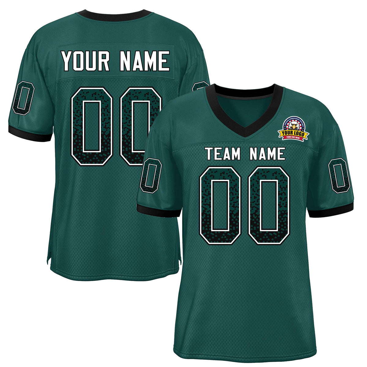 Custom Teal White-Brown Drift Fashion Mesh Authentic American Football Jersey| KXKSHOP