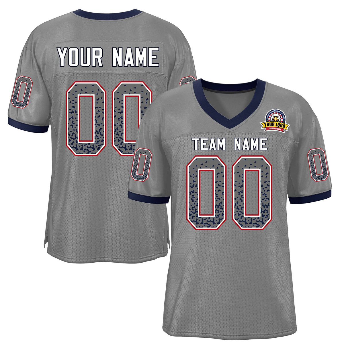 Custom Gray White-Navy Drift Fashion Mesh Authentic American Football Jersey| KXKSHOP