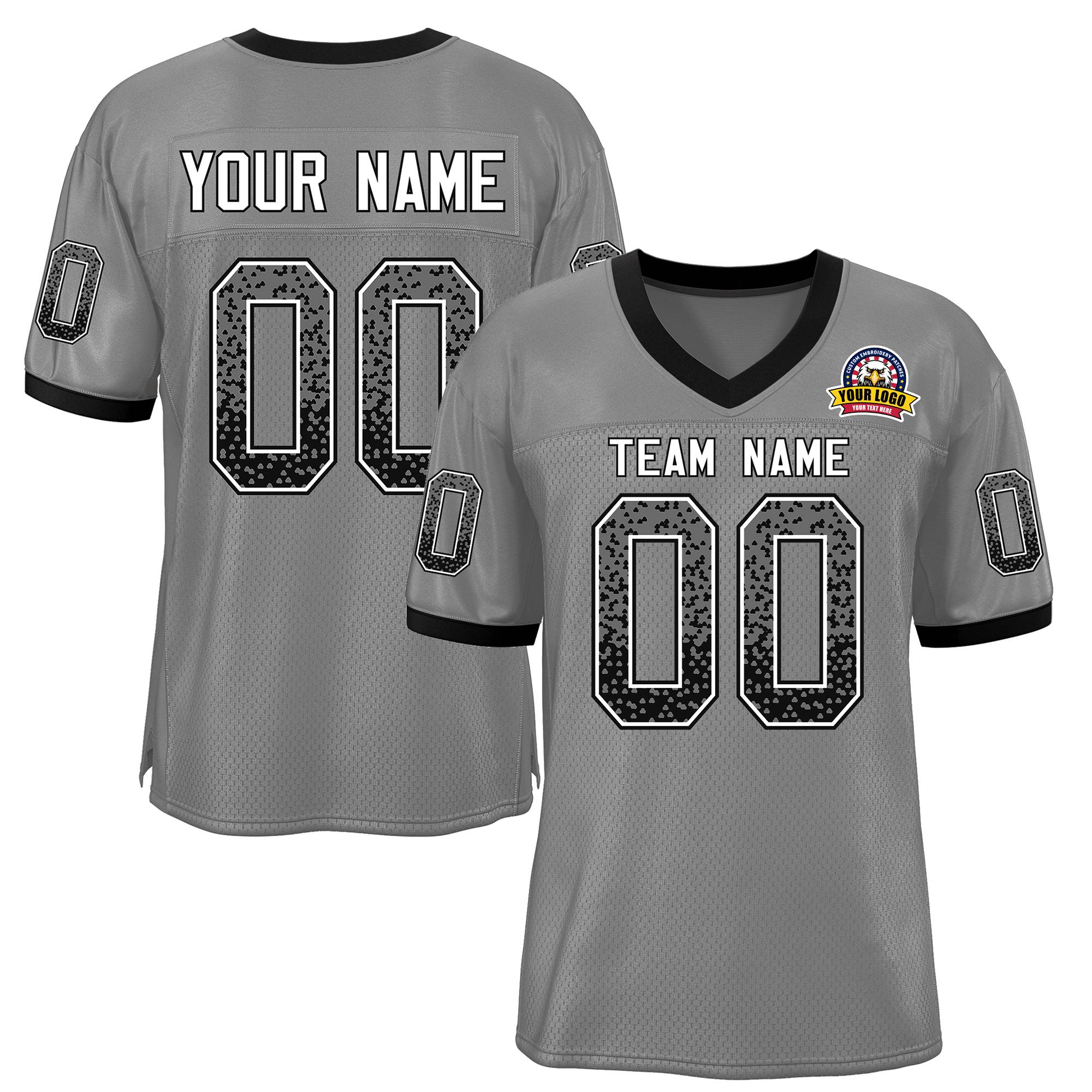 Custom Gray White-Black Drift Fashion Mesh Authentic American Football Jersey| KXKSHOP