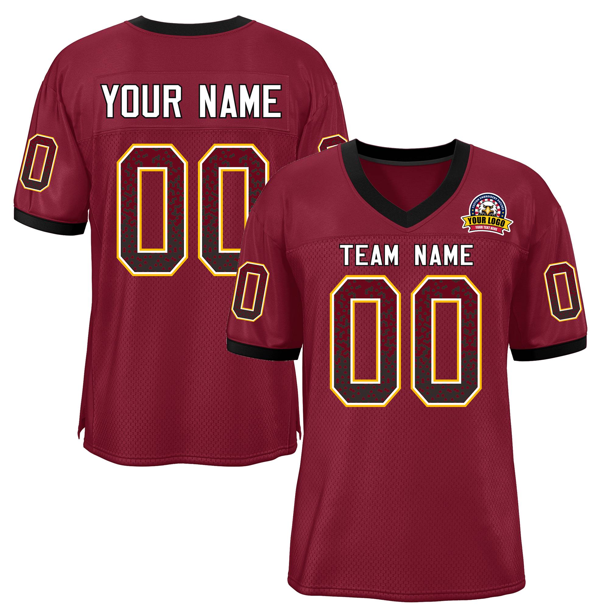 Custom Cardinal White-Gold Drift Fashion Mesh Authentic American Football Jersey| KXKSHOP