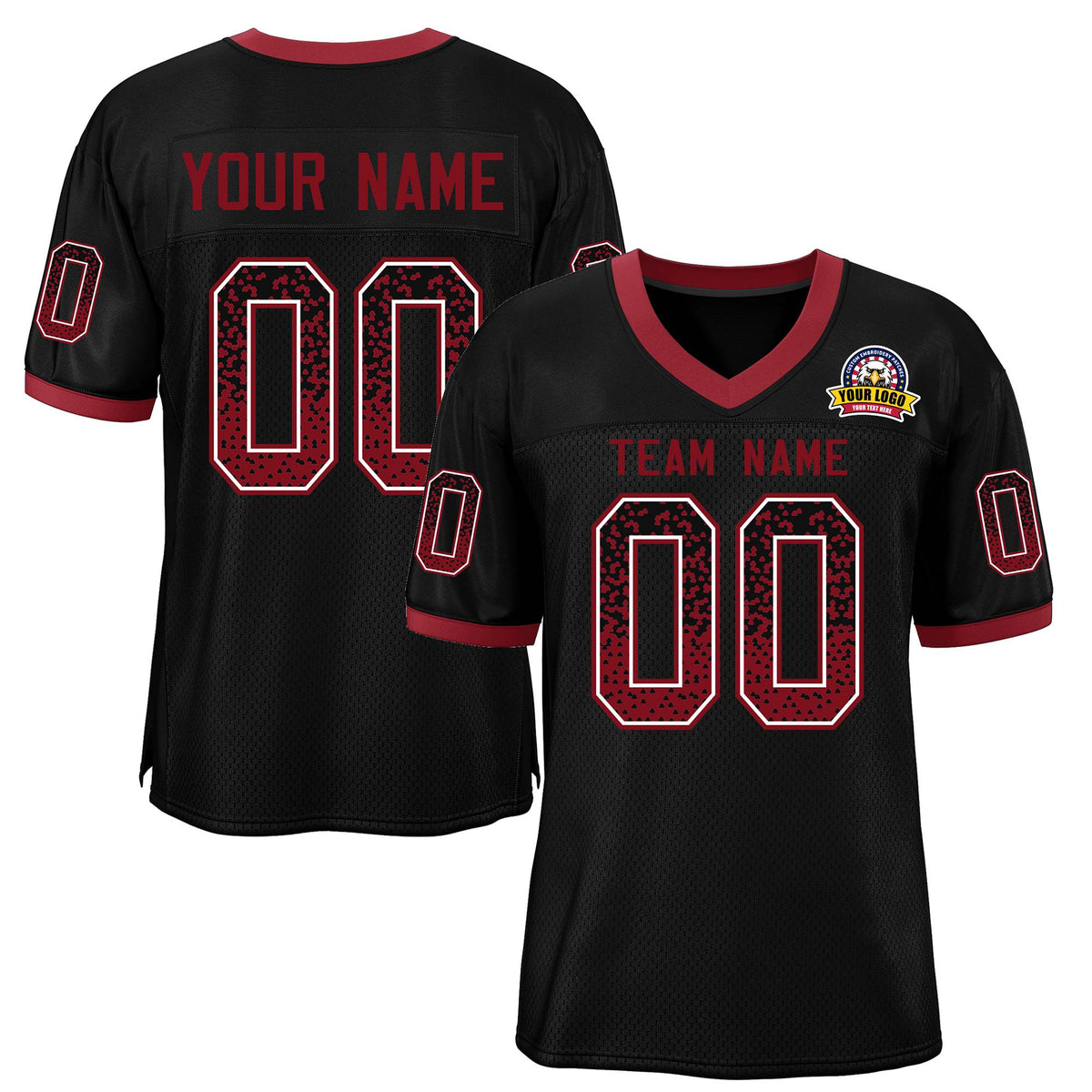 Custom Black Black-Cardinal Drift Fashion Mesh Authentic American Football Jersey| KXKSHOP