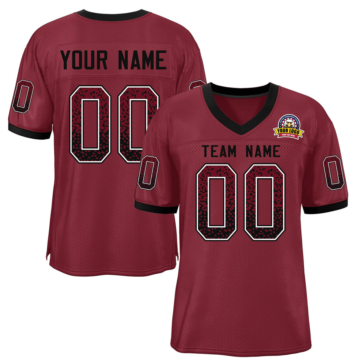 Custom Cardinal Black-White Drift Fashion Mesh Authentic American Football Jersey| KXKSHOP