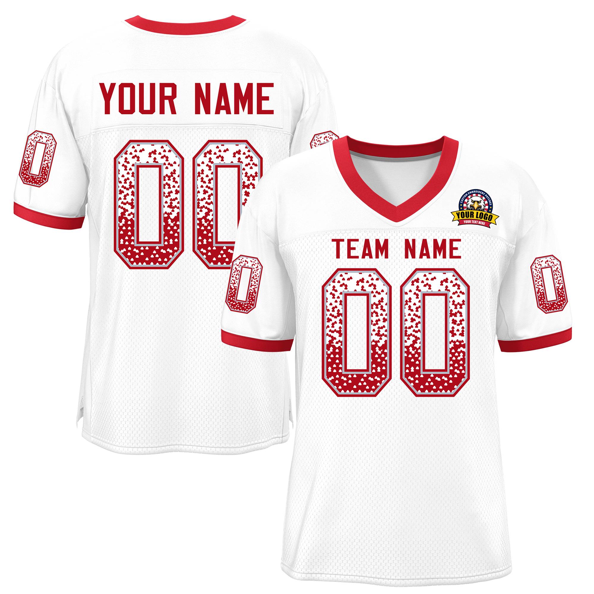 Custom White Red-Silver Drift Fashion Mesh Authentic American Football Jersey| KXKSHOP
