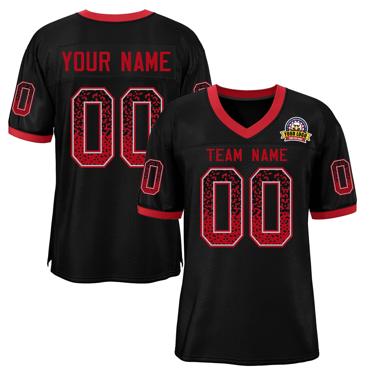 Custom Black Scarlet-White Drift Fashion Mesh Authentic American Football Jersey| KXKSHOP