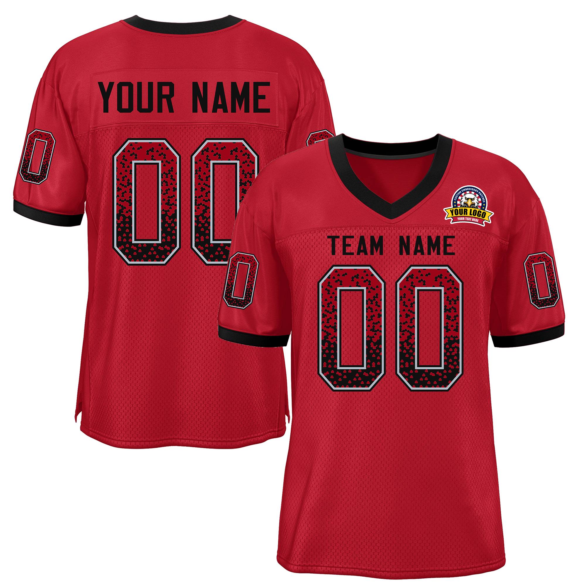 Custom Scarlet Black-White Drift Fashion Mesh Authentic American Football Jersey| KXKSHOP