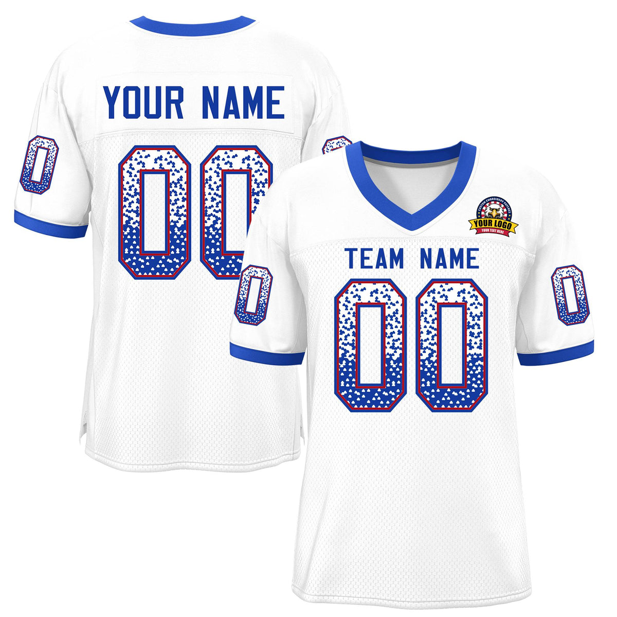 Custom White Royal-Scarlet Drift Fashion Mesh Authentic American Football Jersey| KXKSHOP