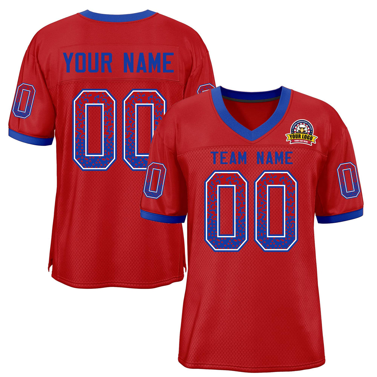 Custom Scarlet Royal-White Drift Fashion Mesh Authentic American Football Jersey| KXKSHOP