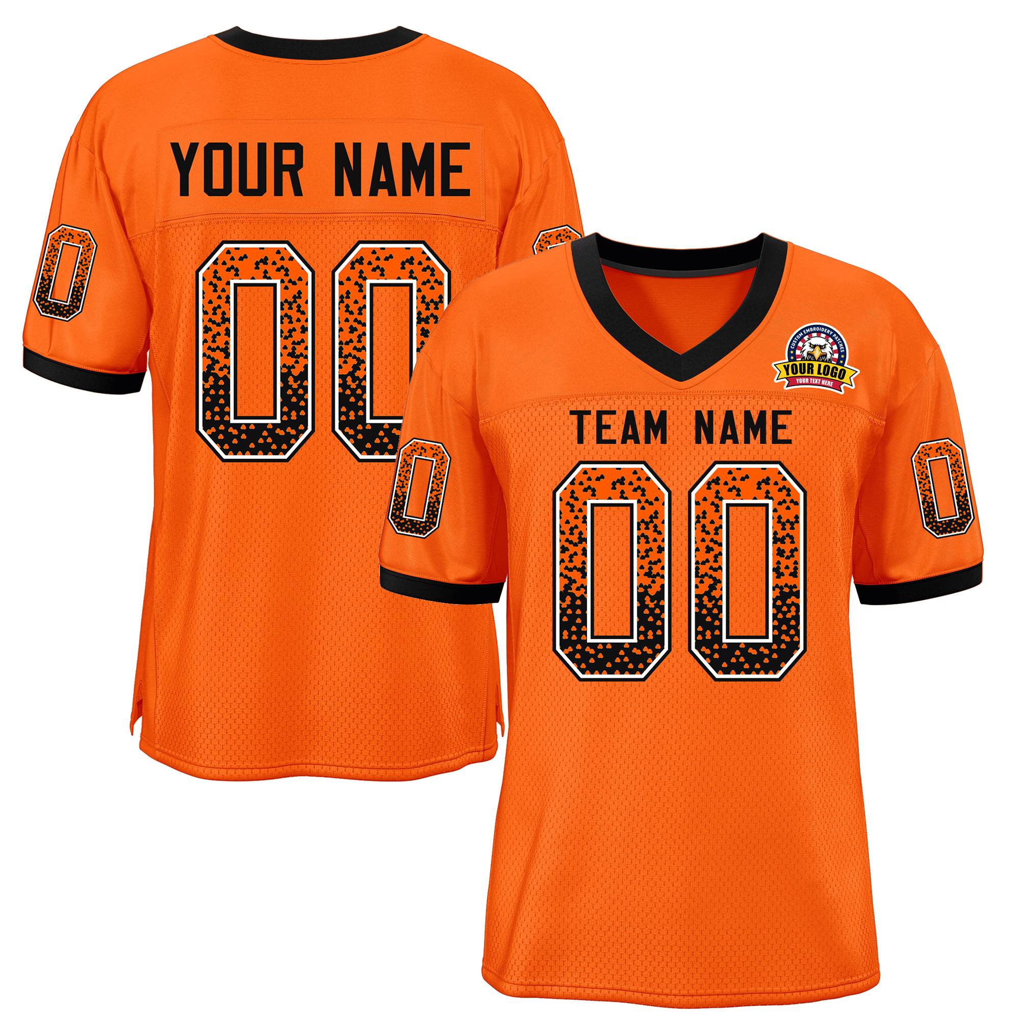 Custom Orange Black-White Drift Fashion Mesh Authentic American Football Jersey| KXKSHOP