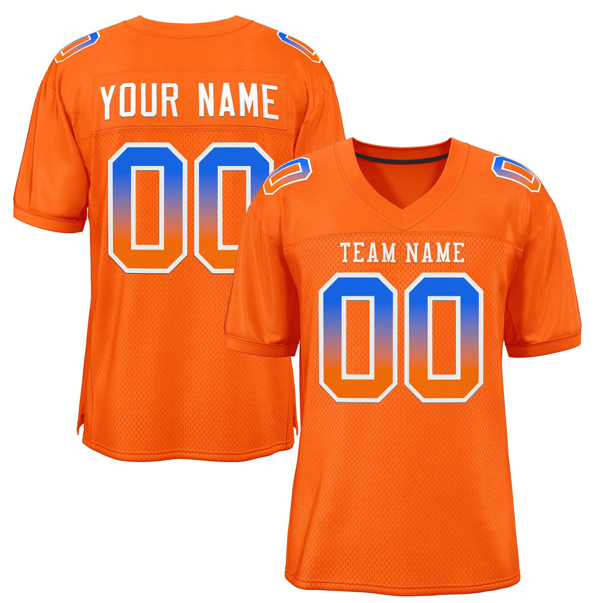 Custom Orange White-Orange Gradient Fashion Outdoor Authentic American Football Jersey| KXKSHOP