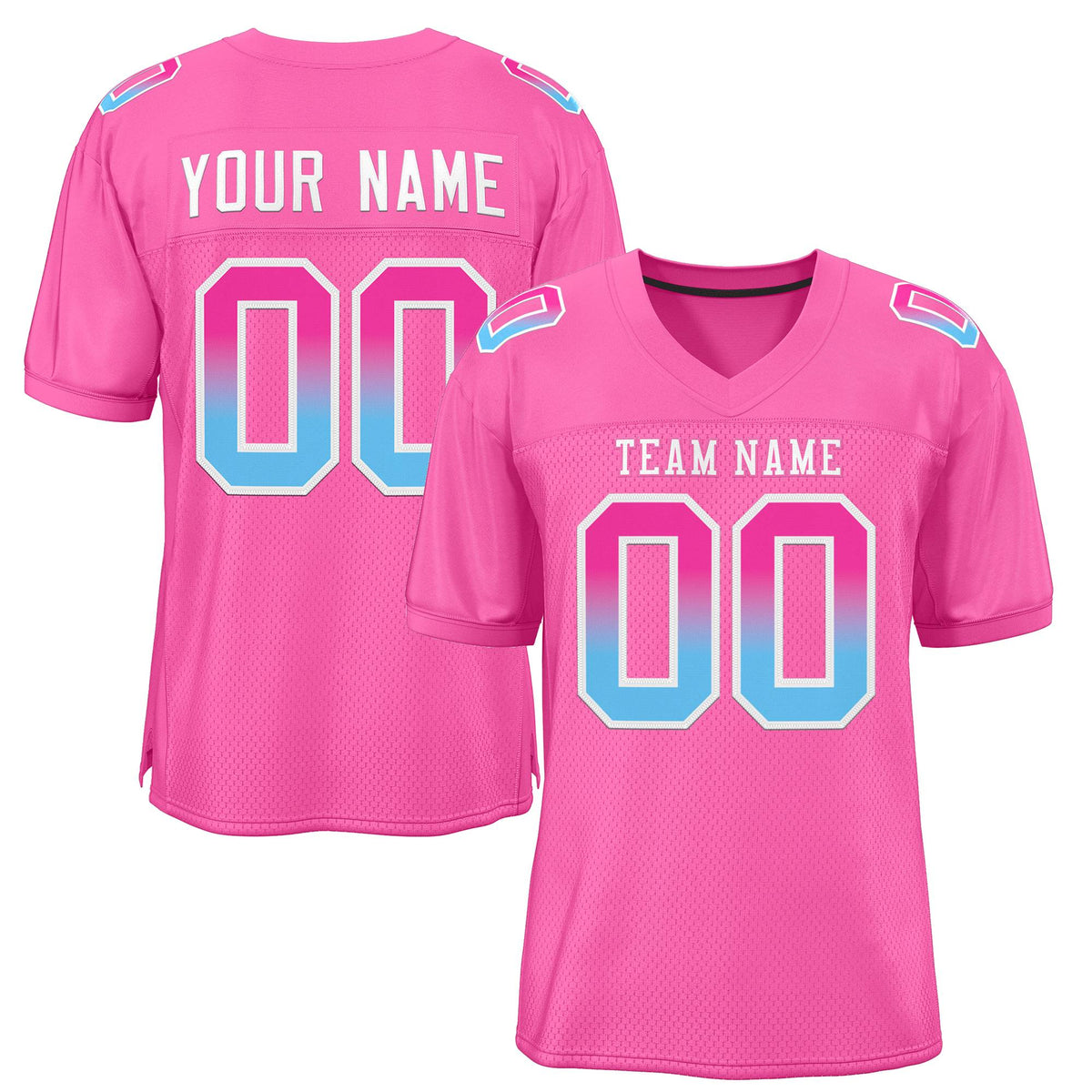 Custom Pink White-Pink Gradient Fashion Outdoor Authentic American Football Jersey| KXKSHOP