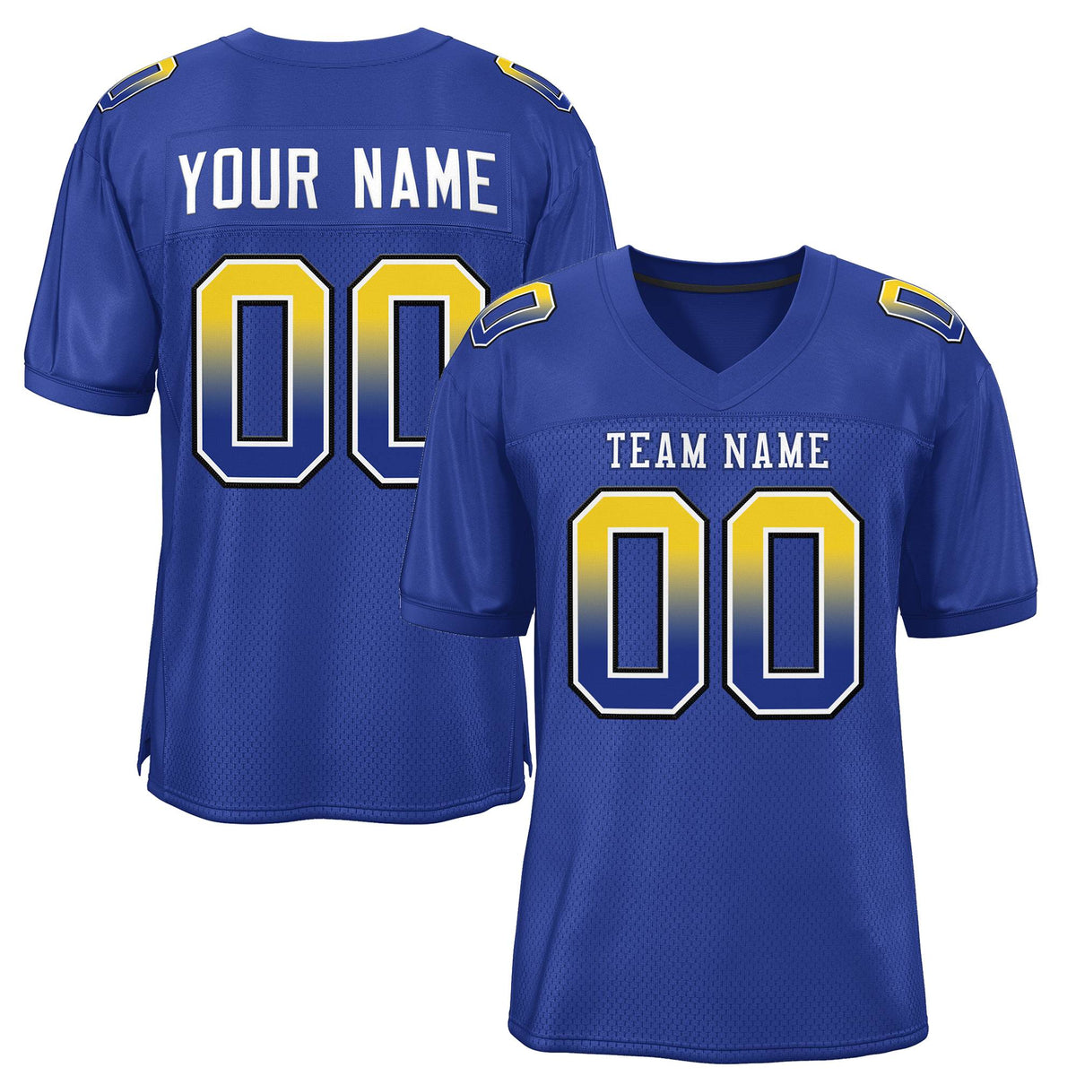 Custom Royal White-Royal Gradient Fashion Outdoor Authentic American Football Jersey| KXKSHOP