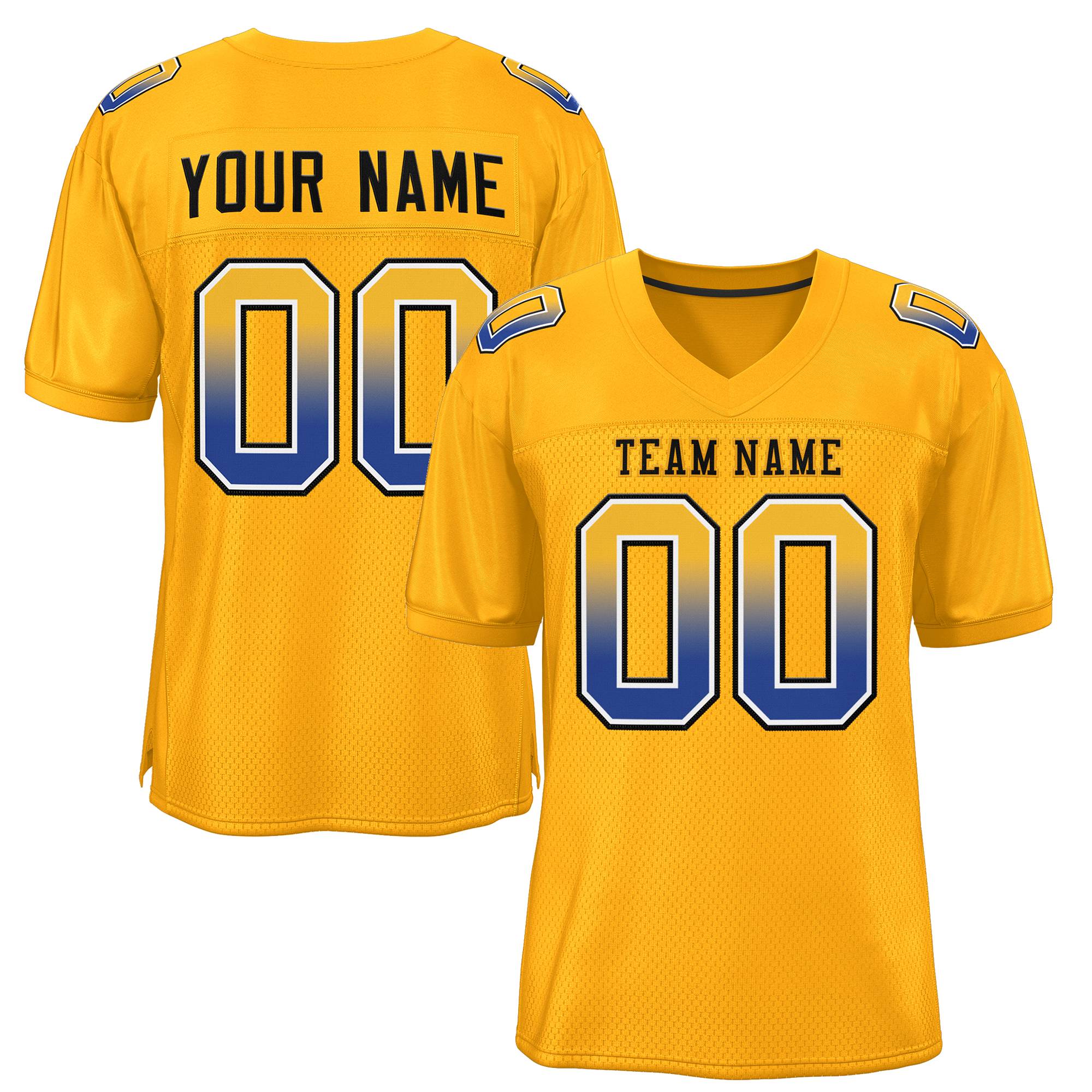 Custom Gold Black-Gold Gradient Fashion Outdoor Authentic American Football Jersey| KXKSHOP