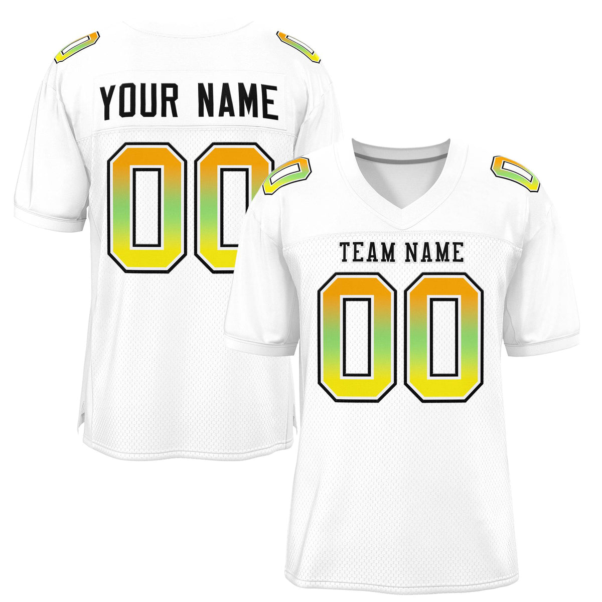 Custom White Black-White Gradient Fashion Outdoor Authentic American Football Jersey| KXKSHOP