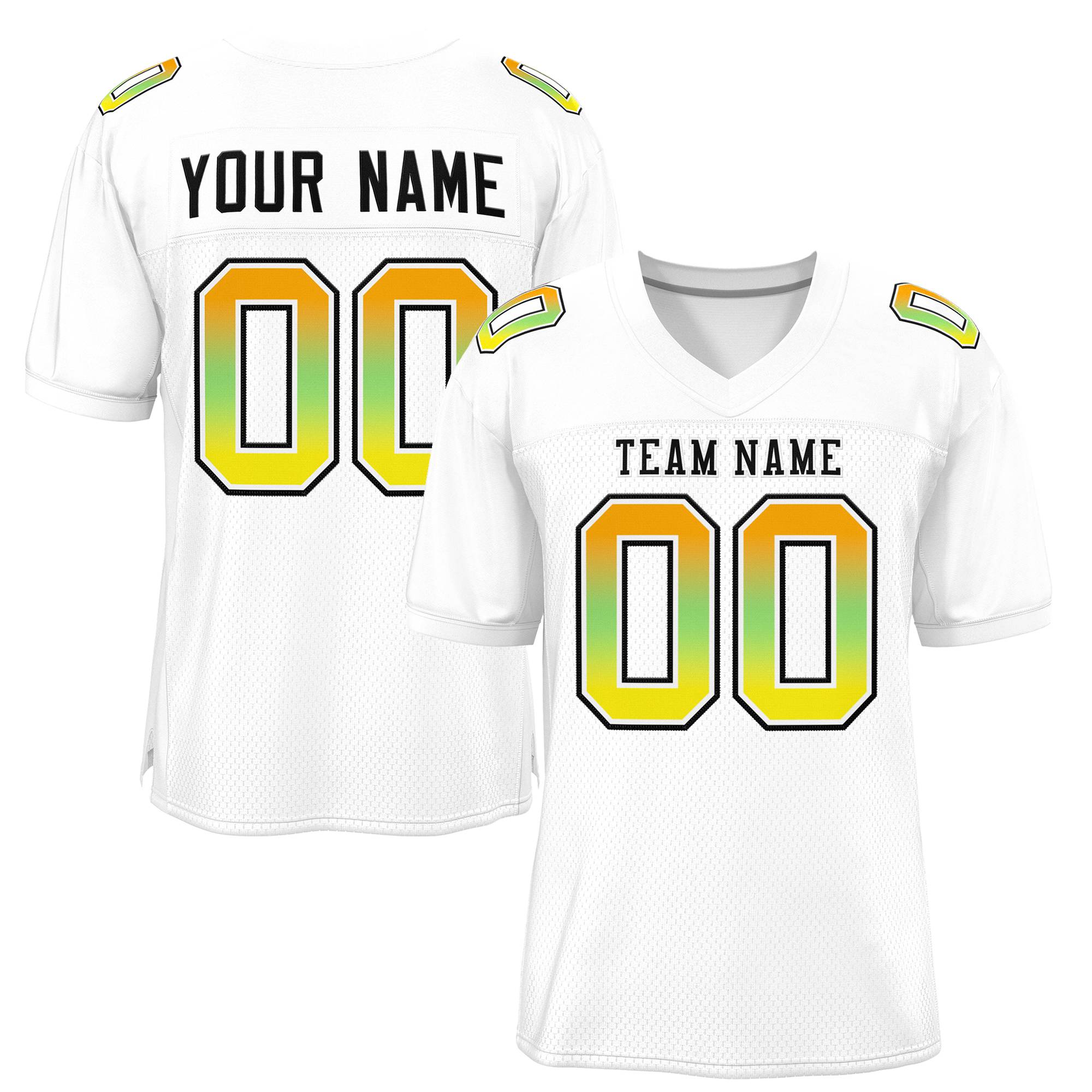 Custom White Black-White Gradient Fashion Outdoor Authentic American Football Jersey| KXKSHOP