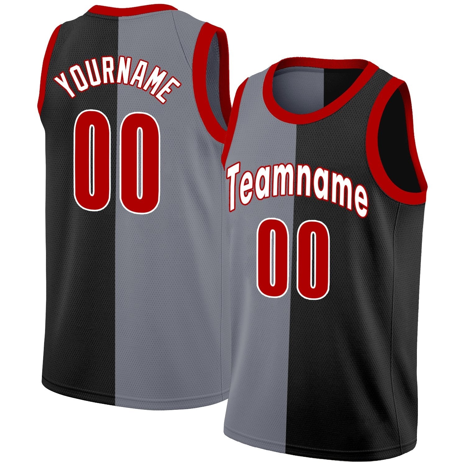 Custom Black White Split Fashion Tops Basketball Jersey| KXKSHOP