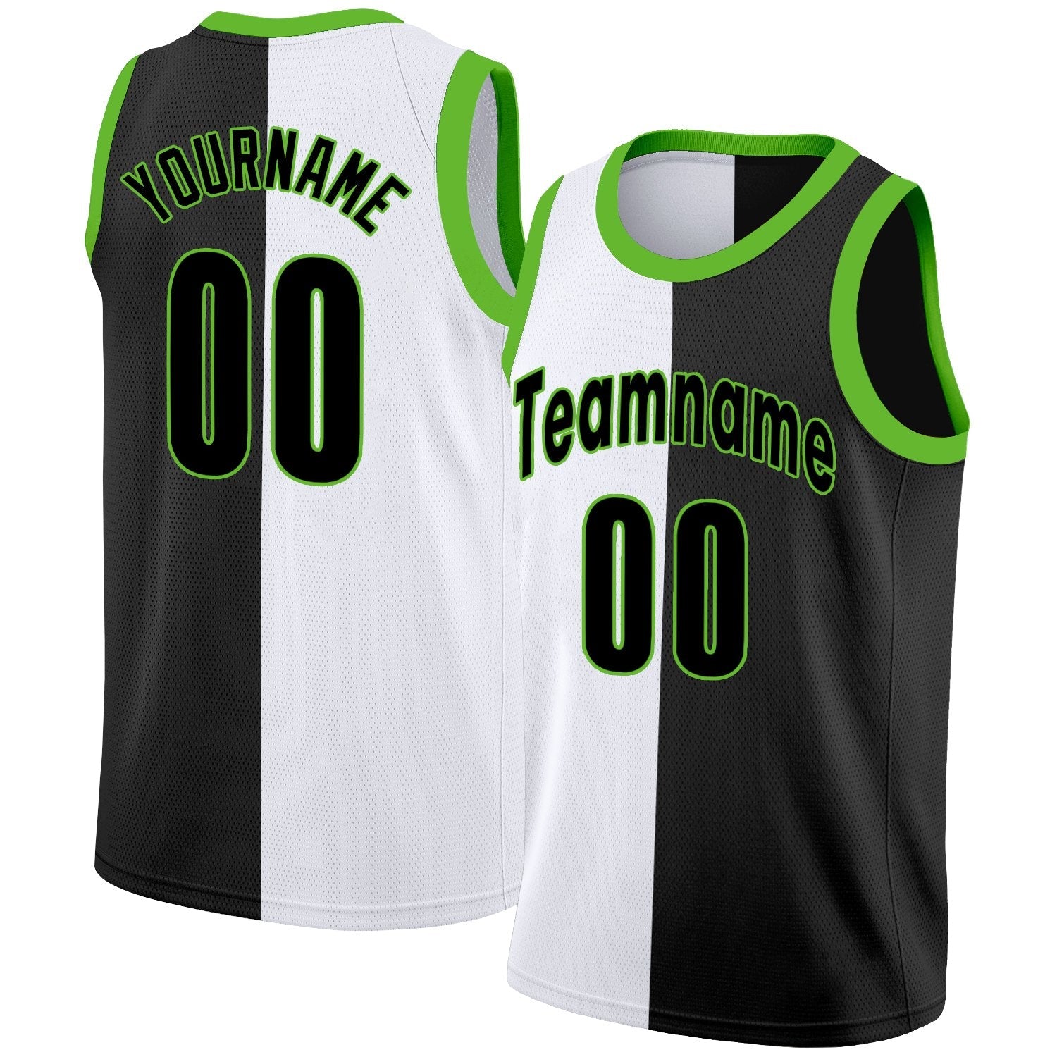 Custom Black White Split Fashion Tops Basketball Jersey| KXKSHOP