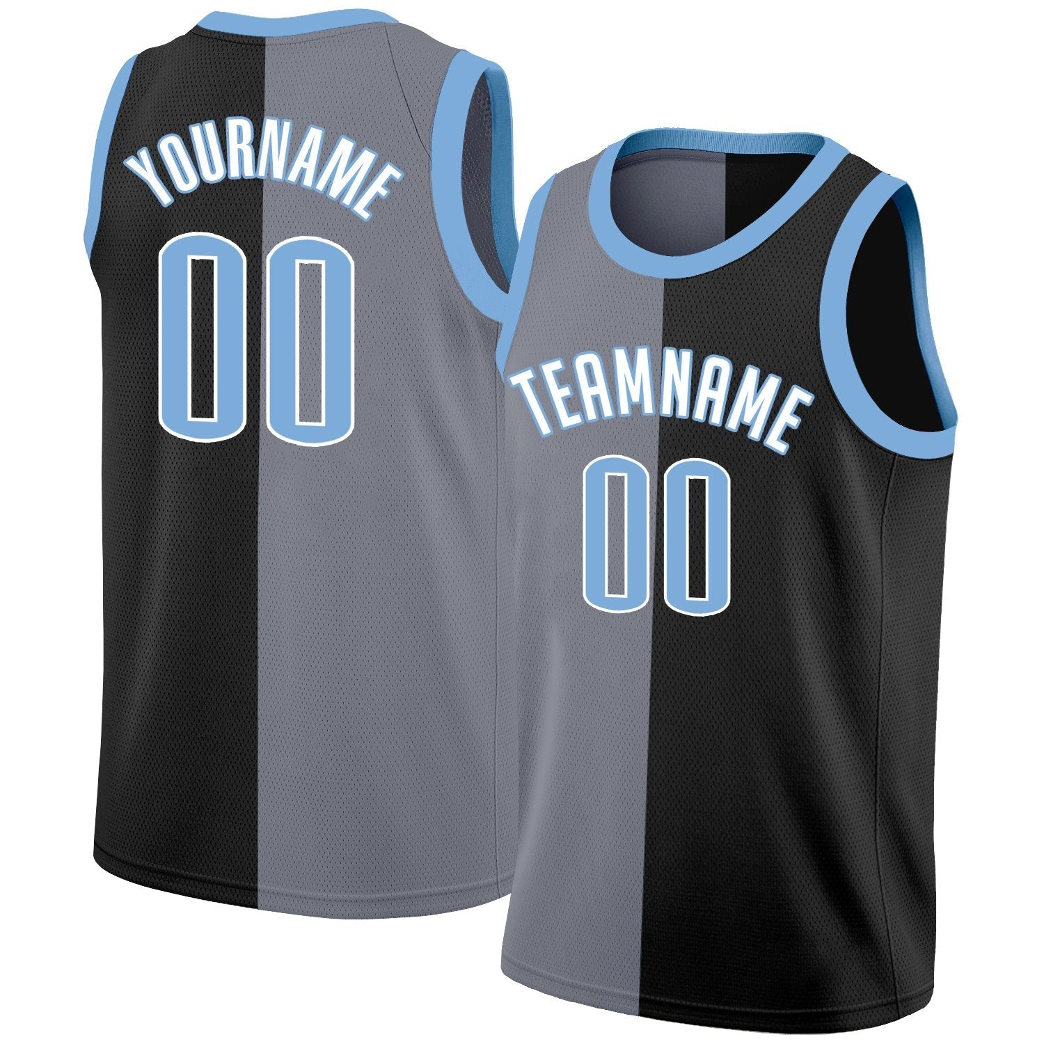 Custom Black White Split Fashion Tops Basketball Jersey| KXKSHOP