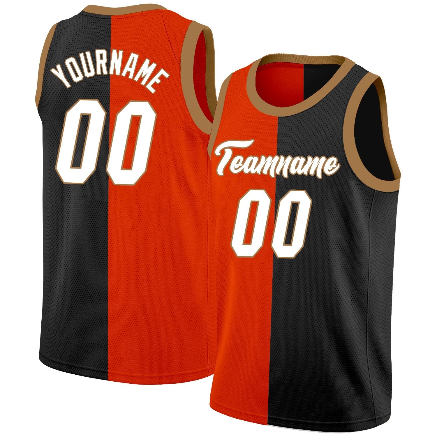 Custom Red Black-White Split Fashion Tops Basketball Jersey| KXKSHOP