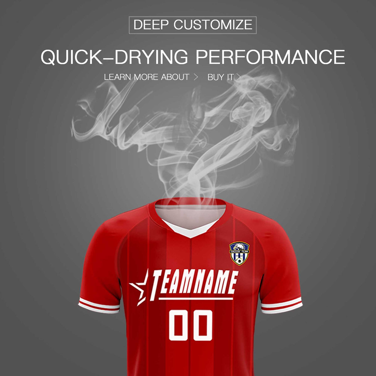 Custom Red Classic Striped Personalized Football Kit Jersey