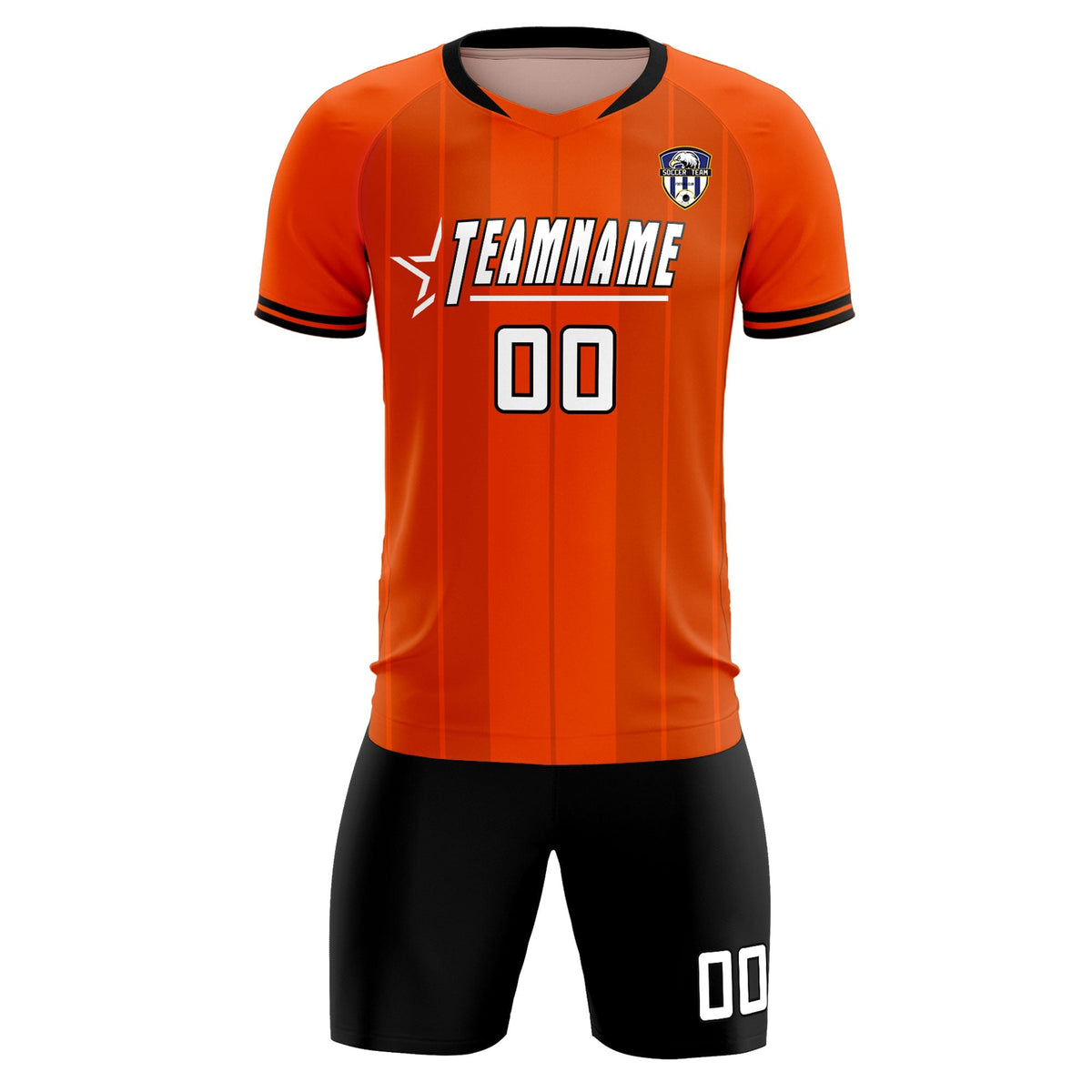 Custom Orange Classic Striped Personalized Football Kit Jersey